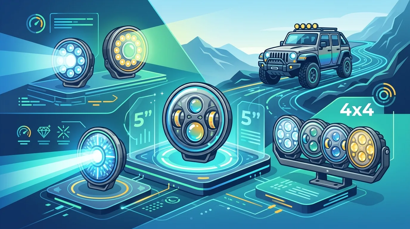 Ranking najlepszych halogenów LED 5" w 2026 roku – jakie oświetlenie wybrać?