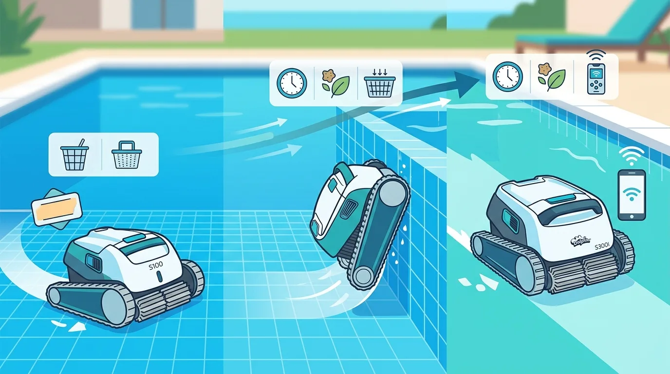 Dolphin S100 vs S200 i S300 – Porównanie serii robotów basenowych