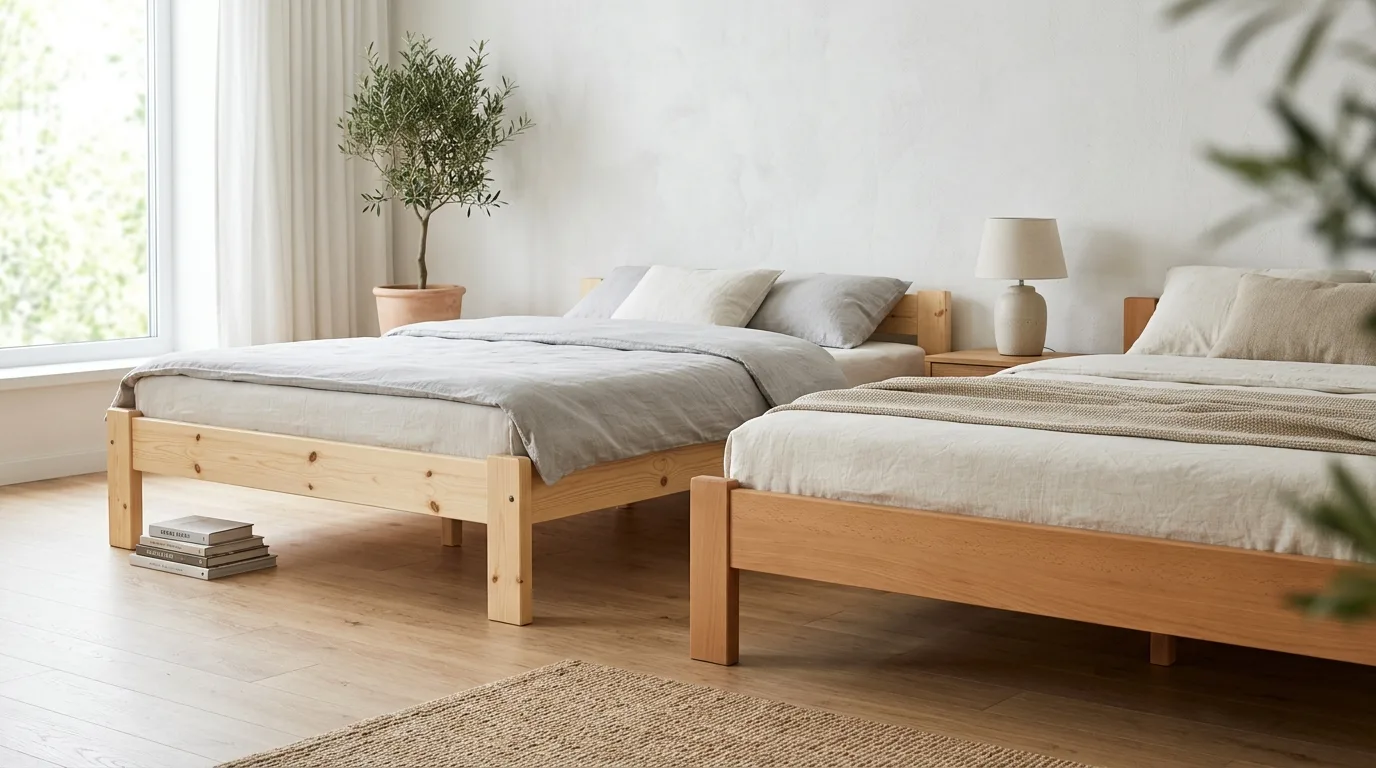 Łóżka bukowe czy sosnowe LONG? Porównanie i różnice ramy 220 cm